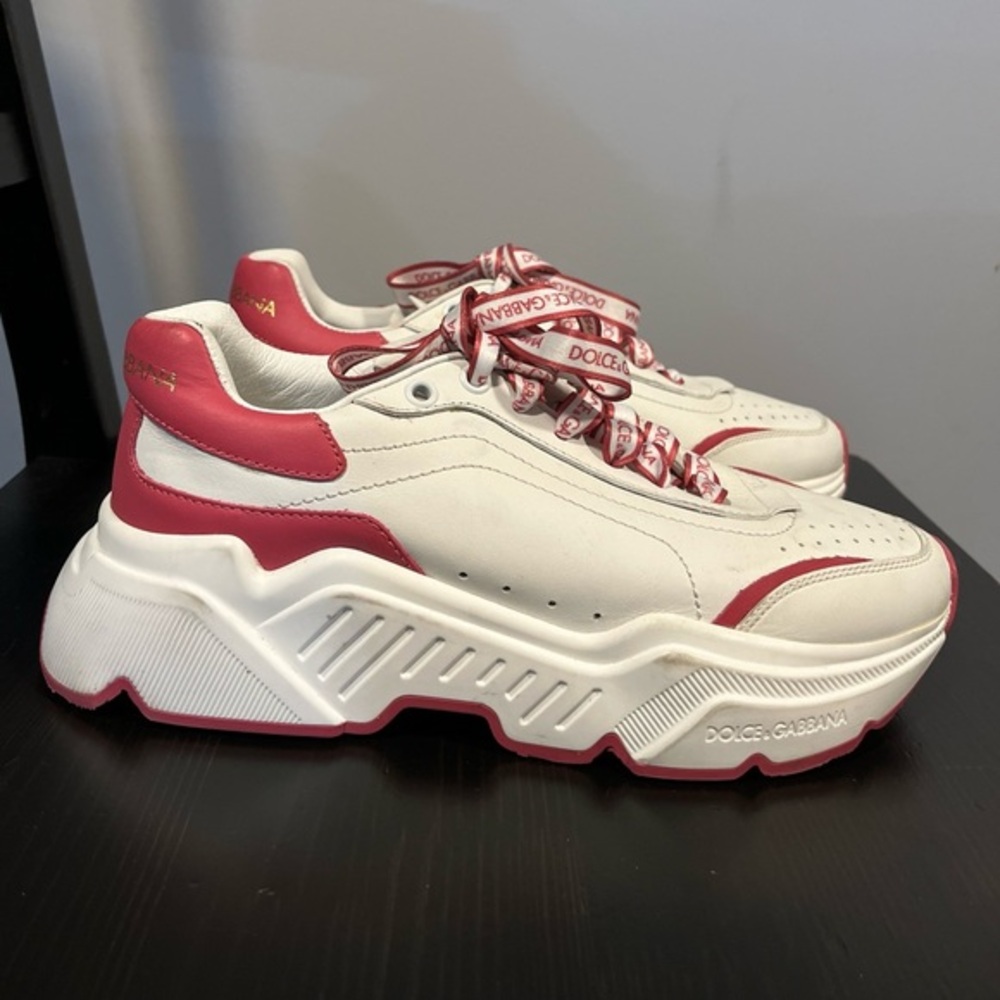 Dolce & Gabbana Daymaster White Pink Chunky Sneakers Sz 38
